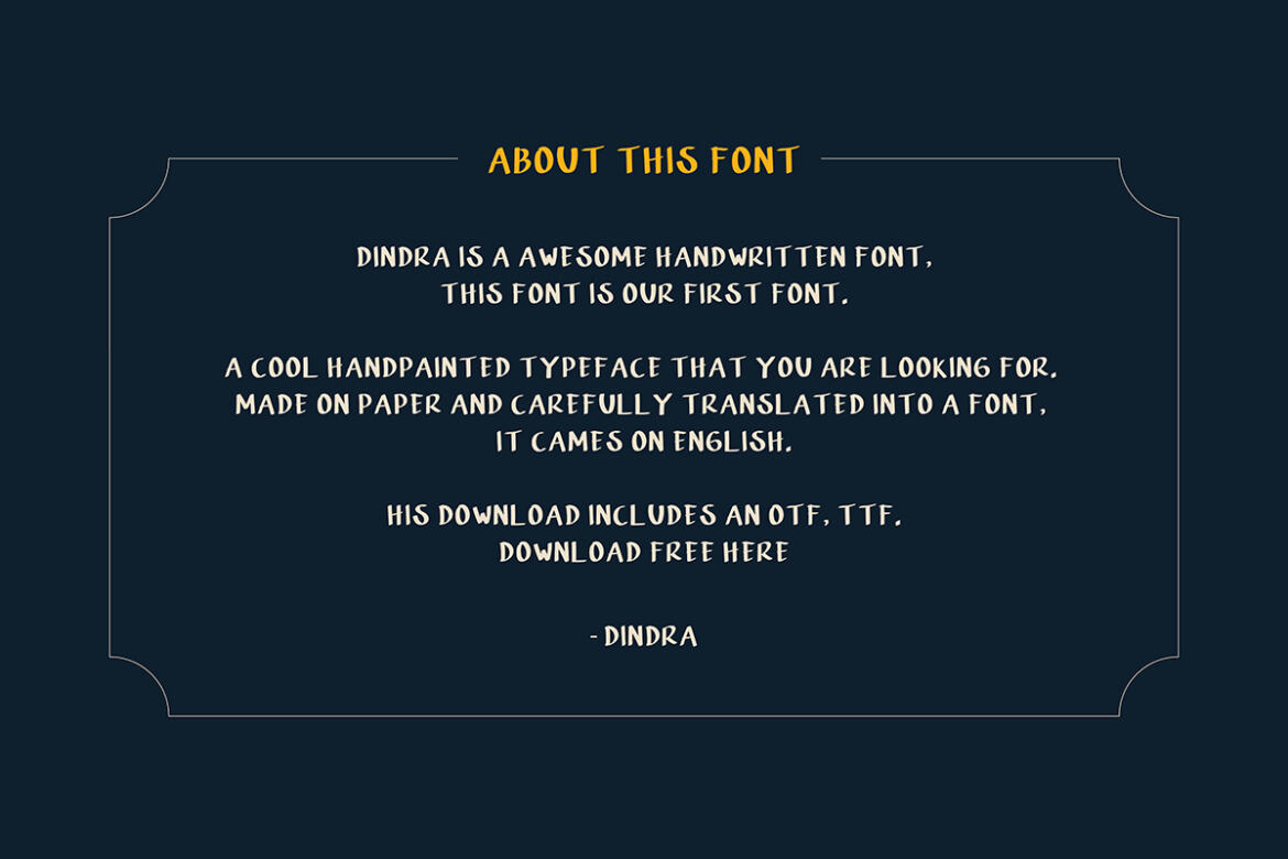 DINDRA REGULAR - Free Font alternate
