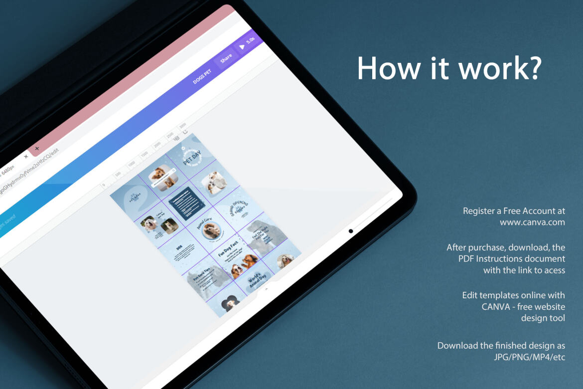 Dogs Pet Puzzle Instagram | Free CANVA Template - view 4