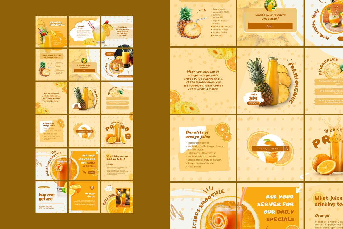 Fresh Juice Puzzle Instagram | Free CANVA Template alt