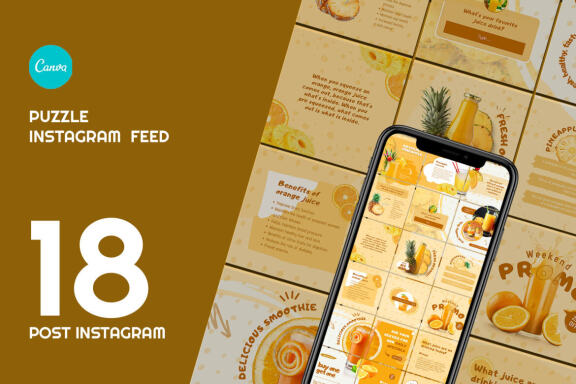 Fresh Juice Puzzle Instagram | Free CANVA Template