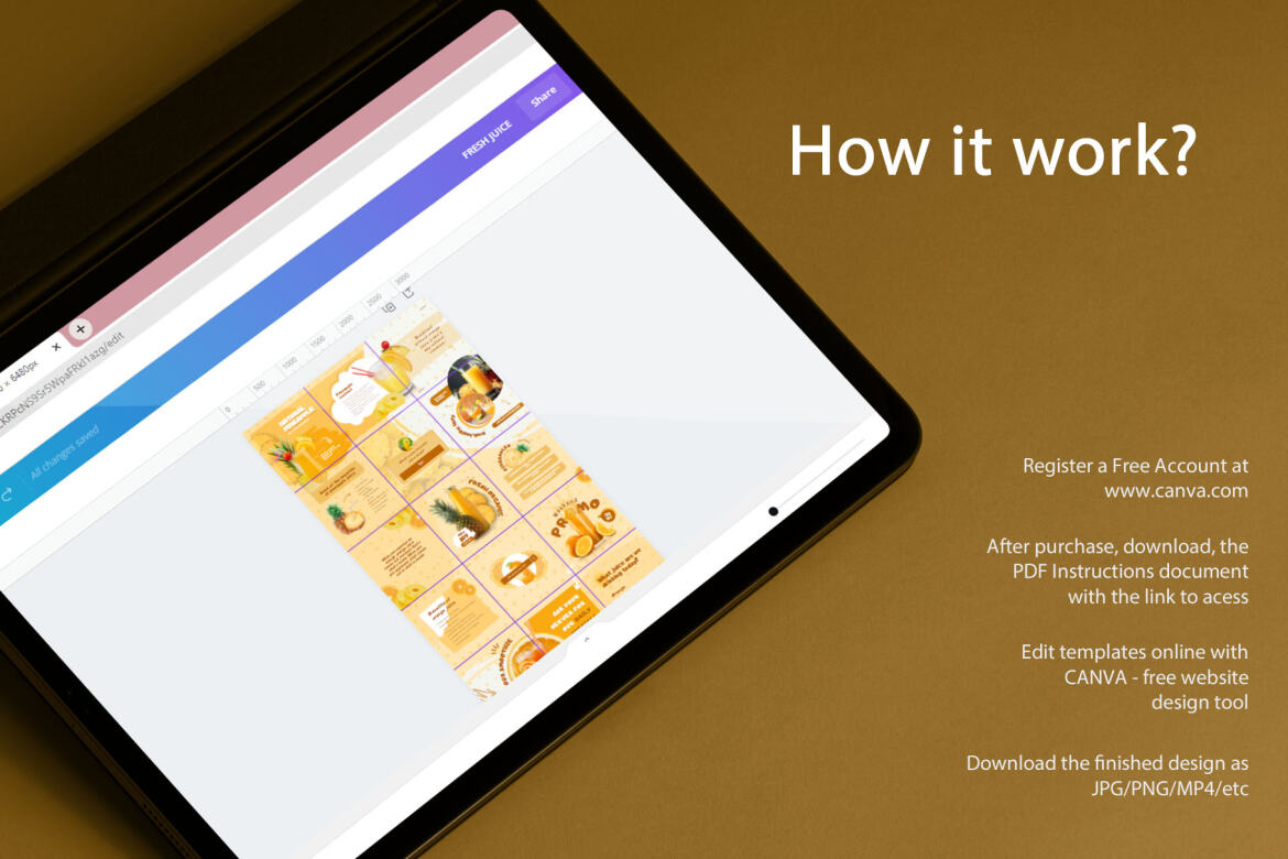 Fresh Juice Puzzle Instagram | Free CANVA Template - view 4