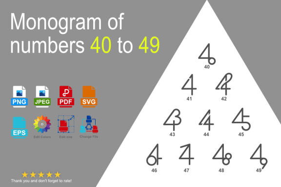 Monogram 40 to 49 - Free Logo