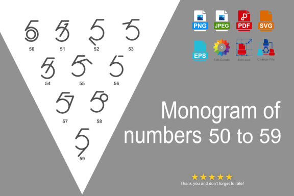 Monogram 50 to 59 - Free Logo