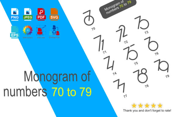 Monogram 70 to 79 - Free Logo