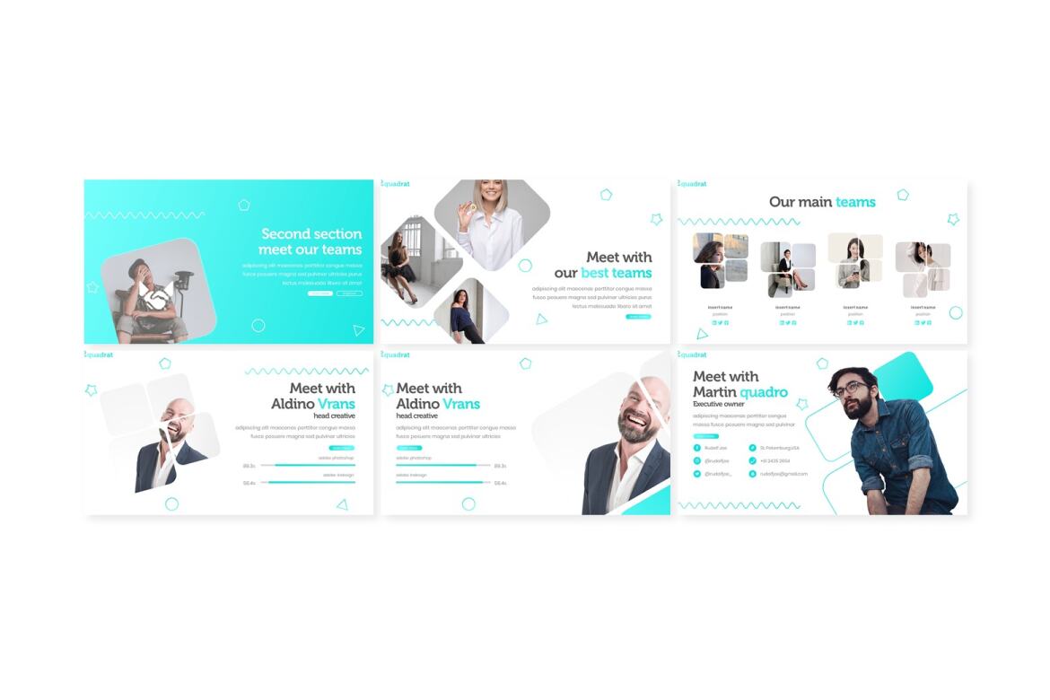 Quadrat - FREE Power Point Template - view 5