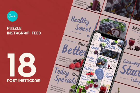 Juice Juice Puzzle Instagram | Free CANVA Template 