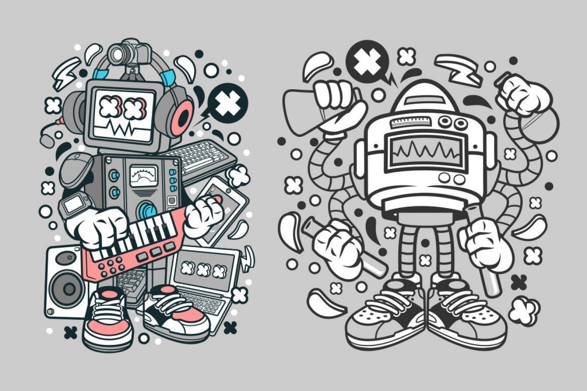 6 Robot Cartoon Character 2 - view 3