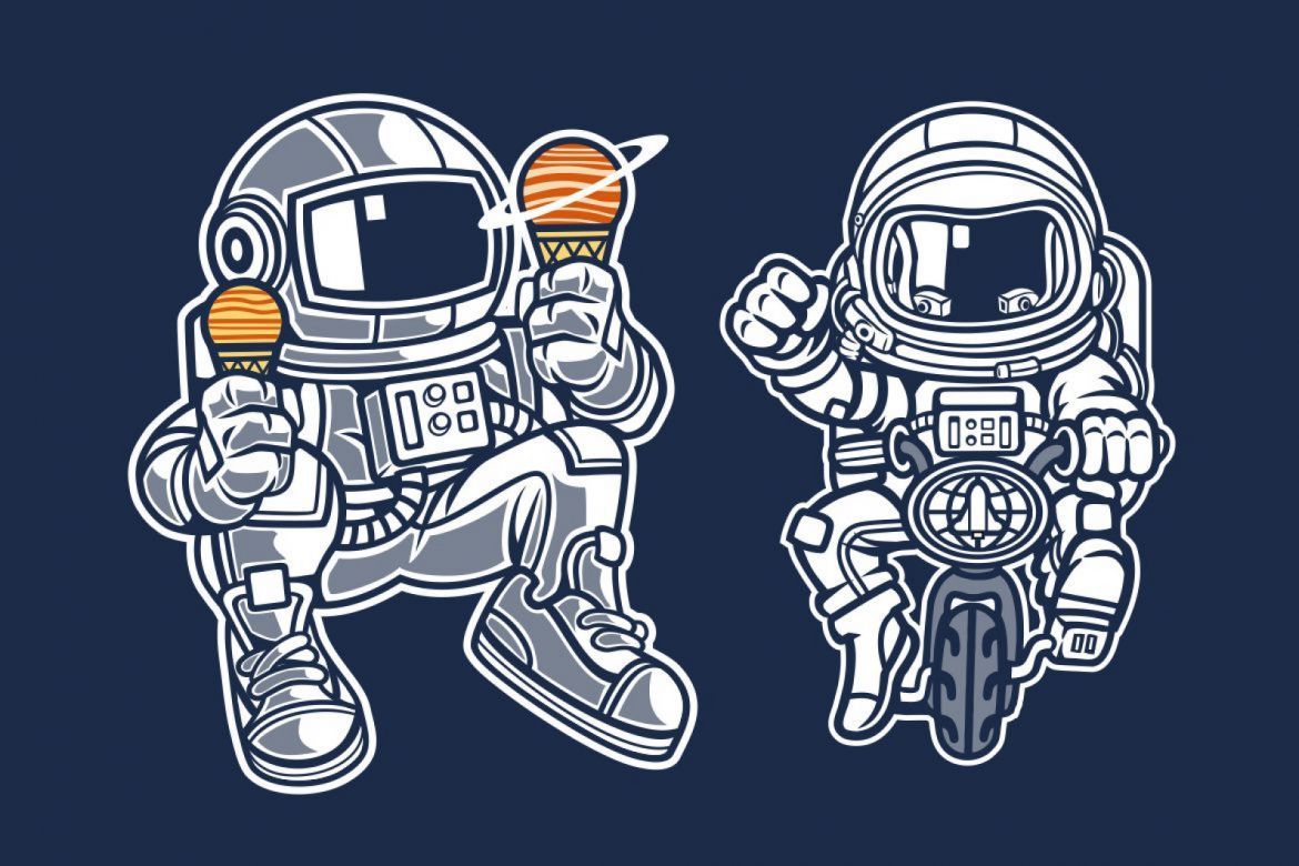 6 Astronaut Cartoon Character 3 alternate