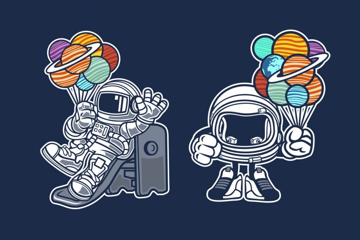 6 Astronaut Cartoon Character 3 - view 3