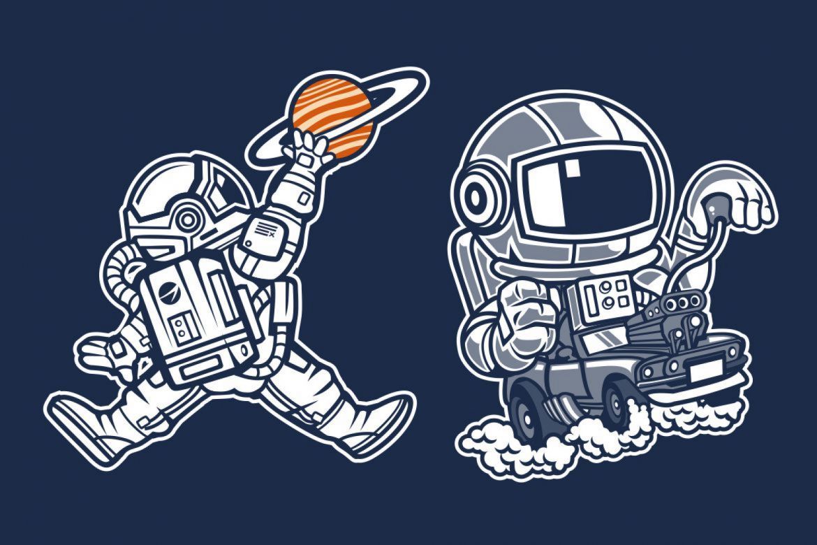 6 Astronaut Cartoon Character 3 - view 4