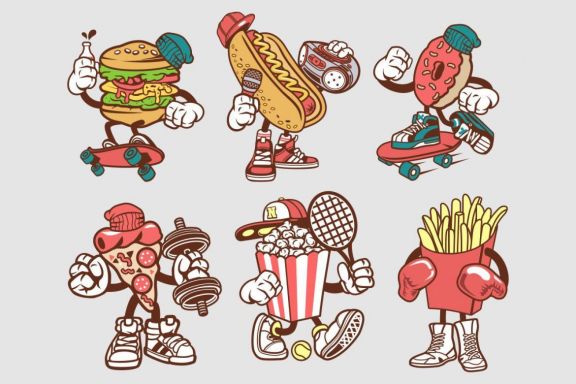 Junk Food Cartoon Character