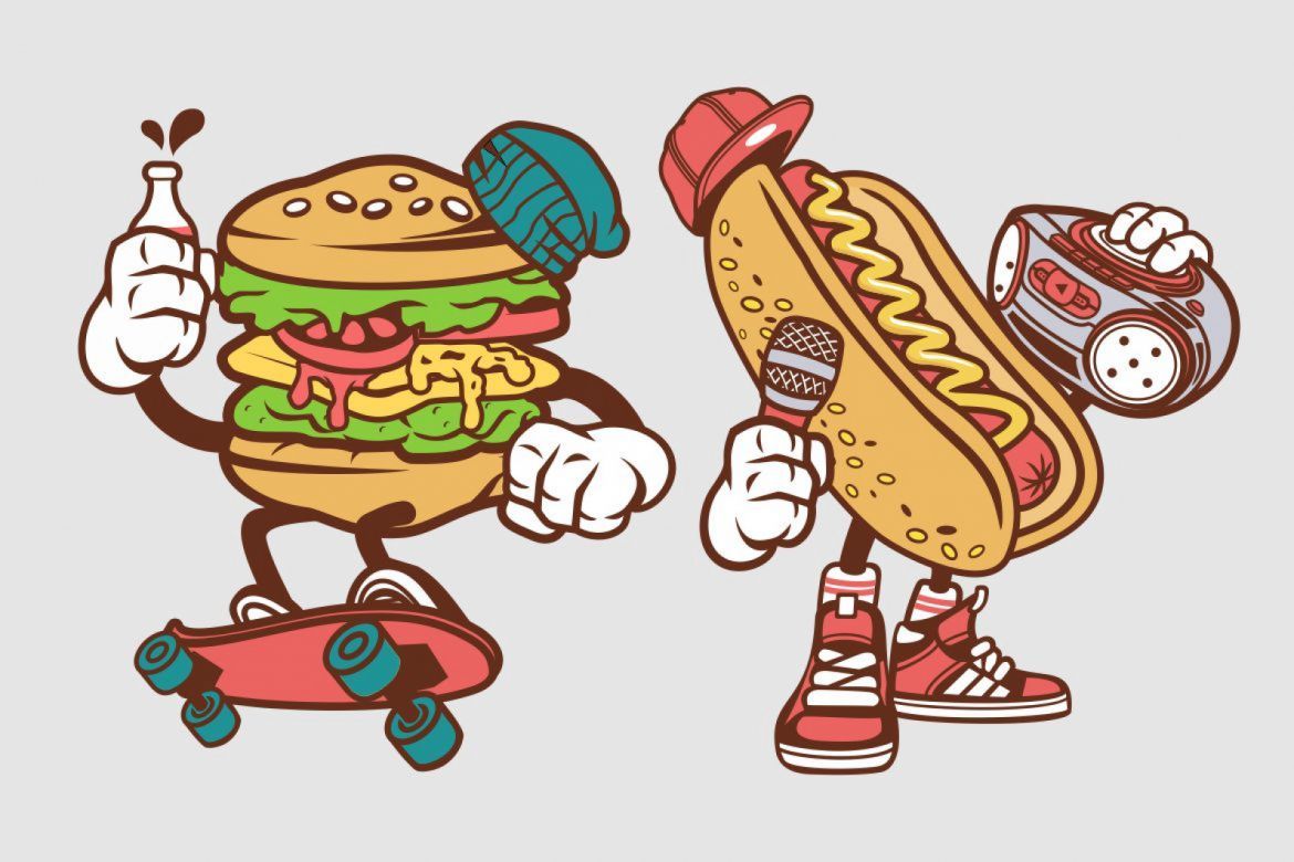 Junk Food Cartoon Character alternate