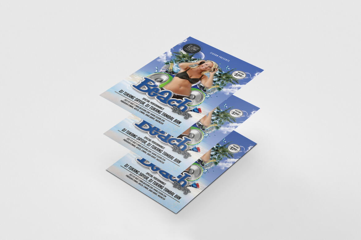 Beach Party FREE Flyer Template - view 8