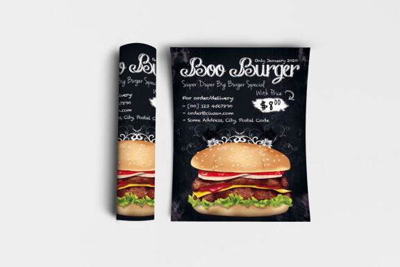 Boo Burger FREE Flyer Template - view 1