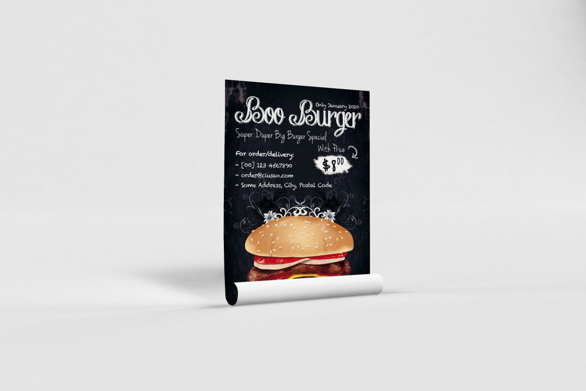 Boo Burger FREE Flyer Template - view 2