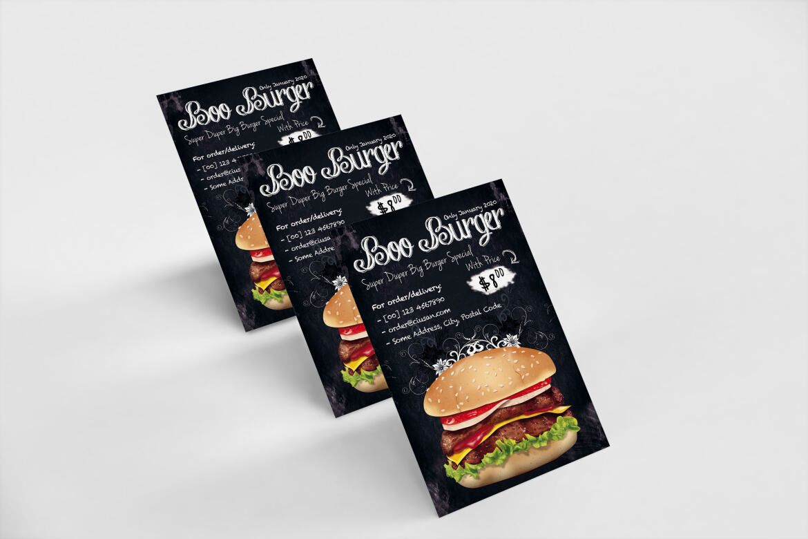 Boo Burger FREE Flyer Template - view 10