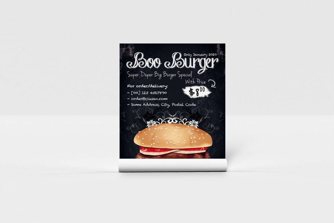 Boo Burger FREE Flyer Template - view 9
