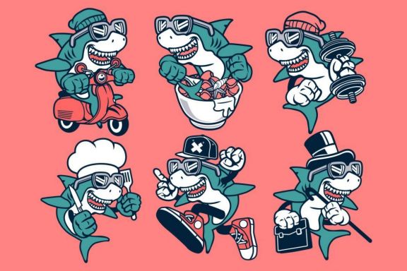 Shark Cartoon Character