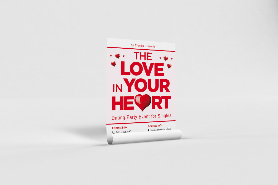 The Love in Your Heart FREE Flyer Template - view 2