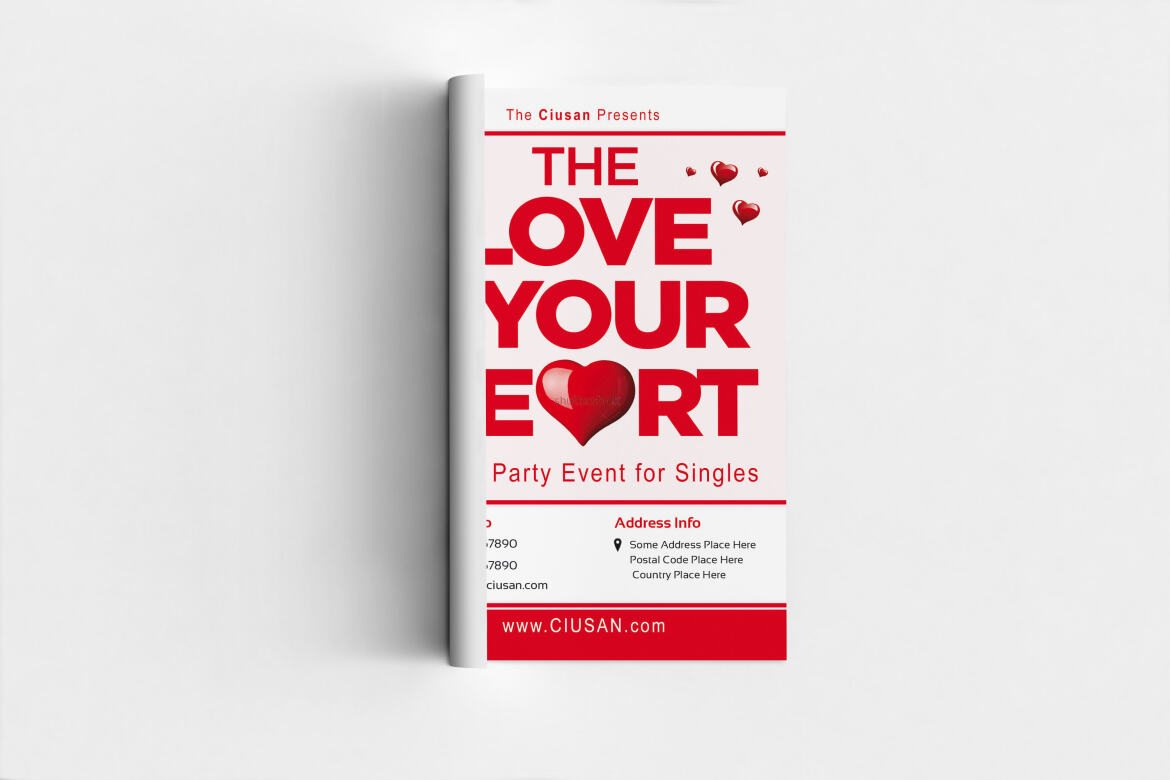 The Love in Your Heart FREE Flyer Template - view 3