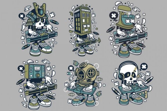 6 DJ Cartoon Character 2