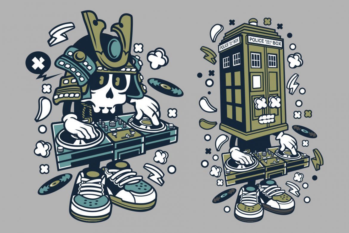 6 DJ Cartoon Character 2 alternate