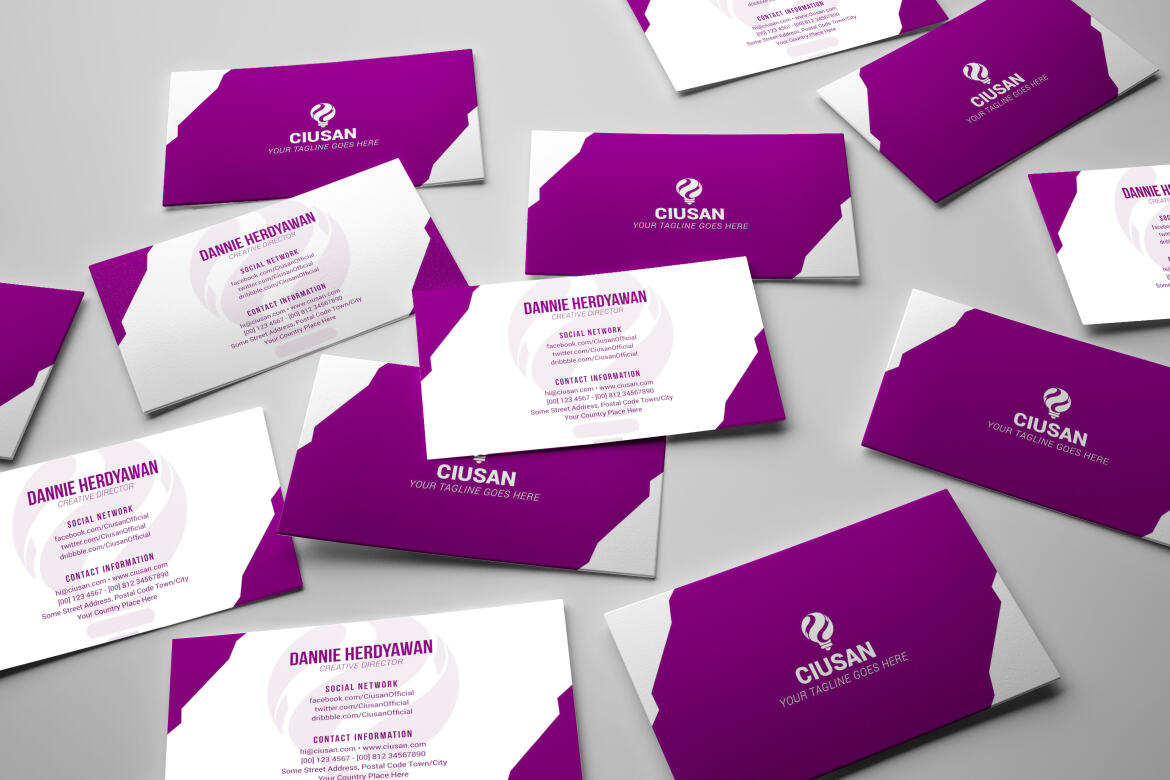 Purple Corporate – FREE Business Card Template alt
