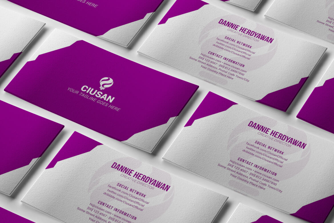 Purple Corporate – FREE Business Card Template - view 3