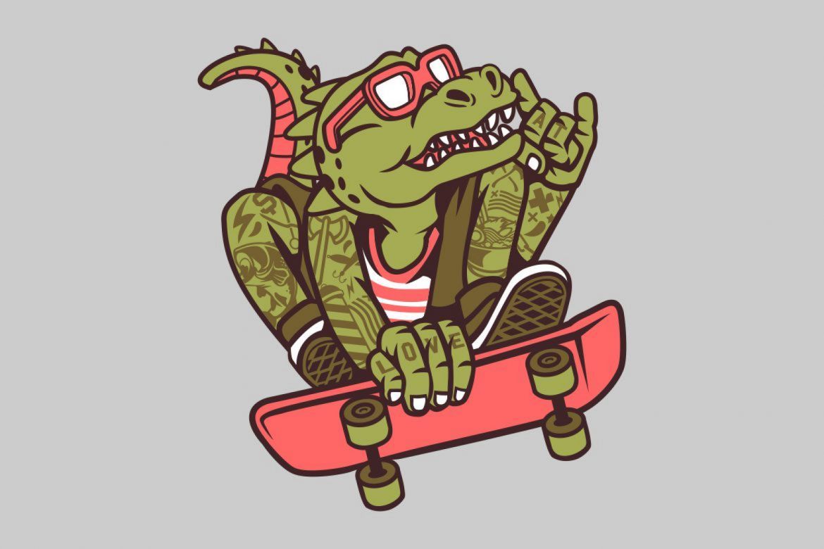 5 Trex Cartoon Character alternate