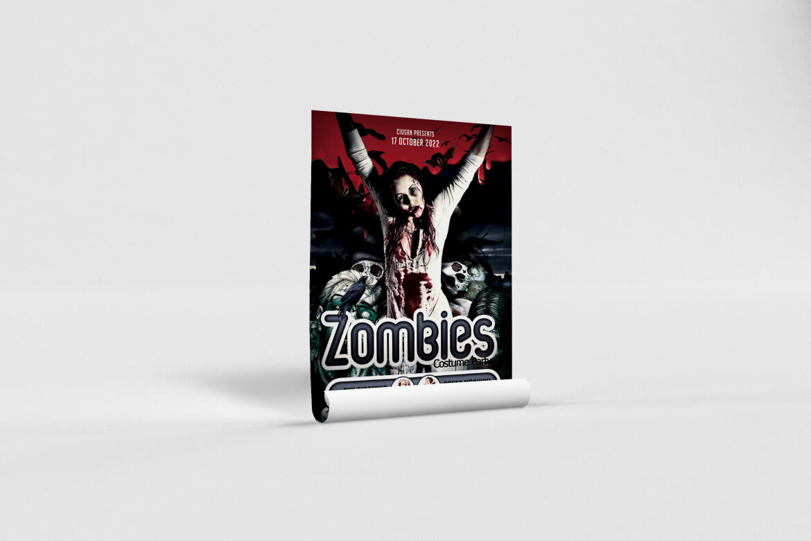 Zombies FREE Flyer Template alt