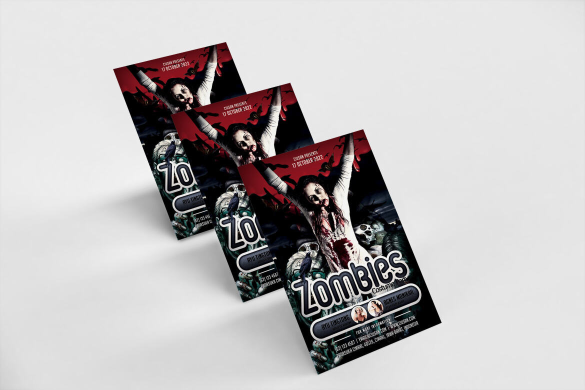 Zombies FREE Flyer Template - view 10