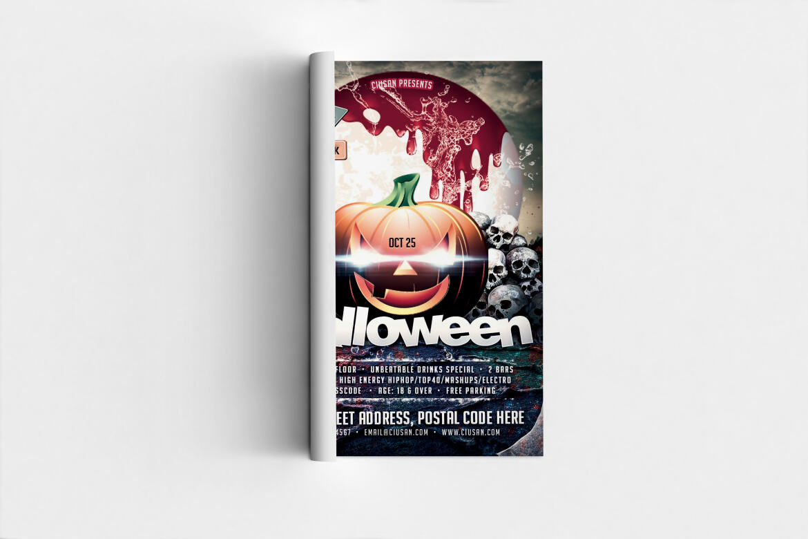 Halloween FREE Flyer Template - view 3