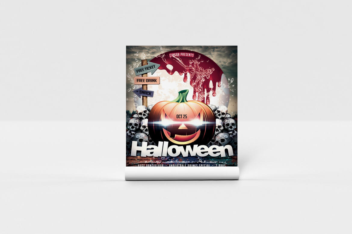 Halloween FREE Flyer Template - view 9