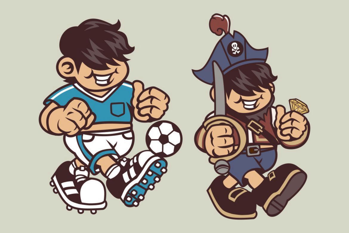 6 Kid Cartoon Character alternate