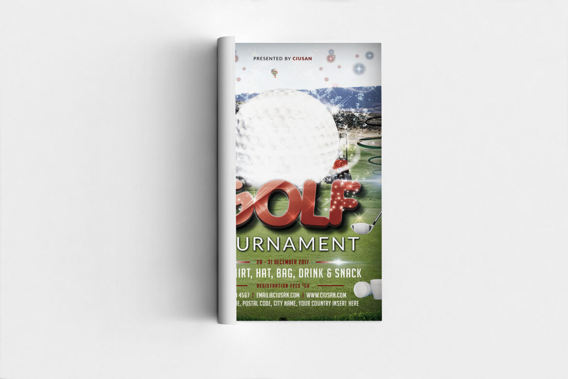Golf Tournament FREE Flyer Template - view 3