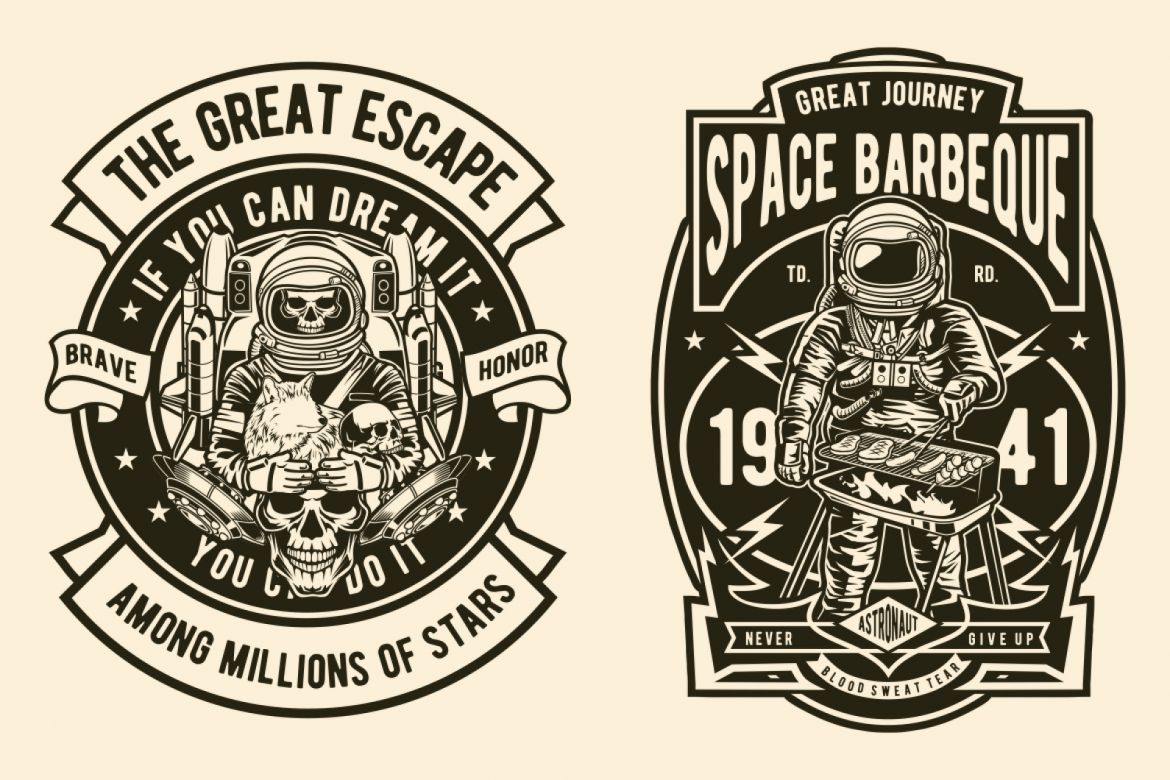 6 Astronaut Badge Design Set alternate
