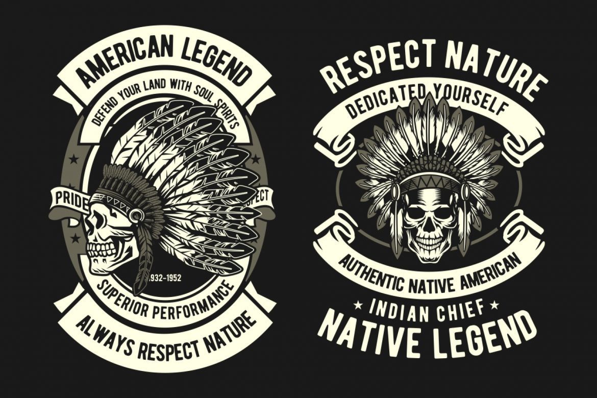 6 Indian Native Badge Design Set - view 4