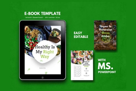 16 Pages Vegan Recipes eBook Template PowerPoint