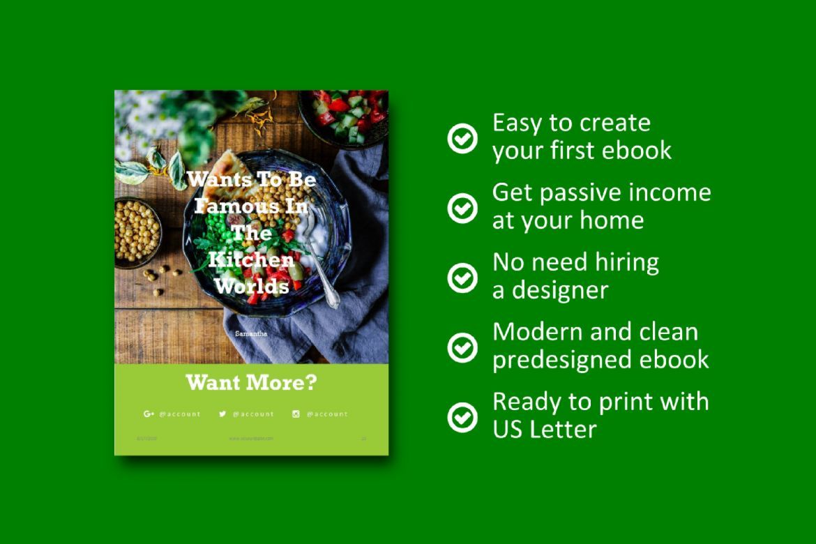 16 Pages Vegan Recipes eBook Template PowerPoint - view 9