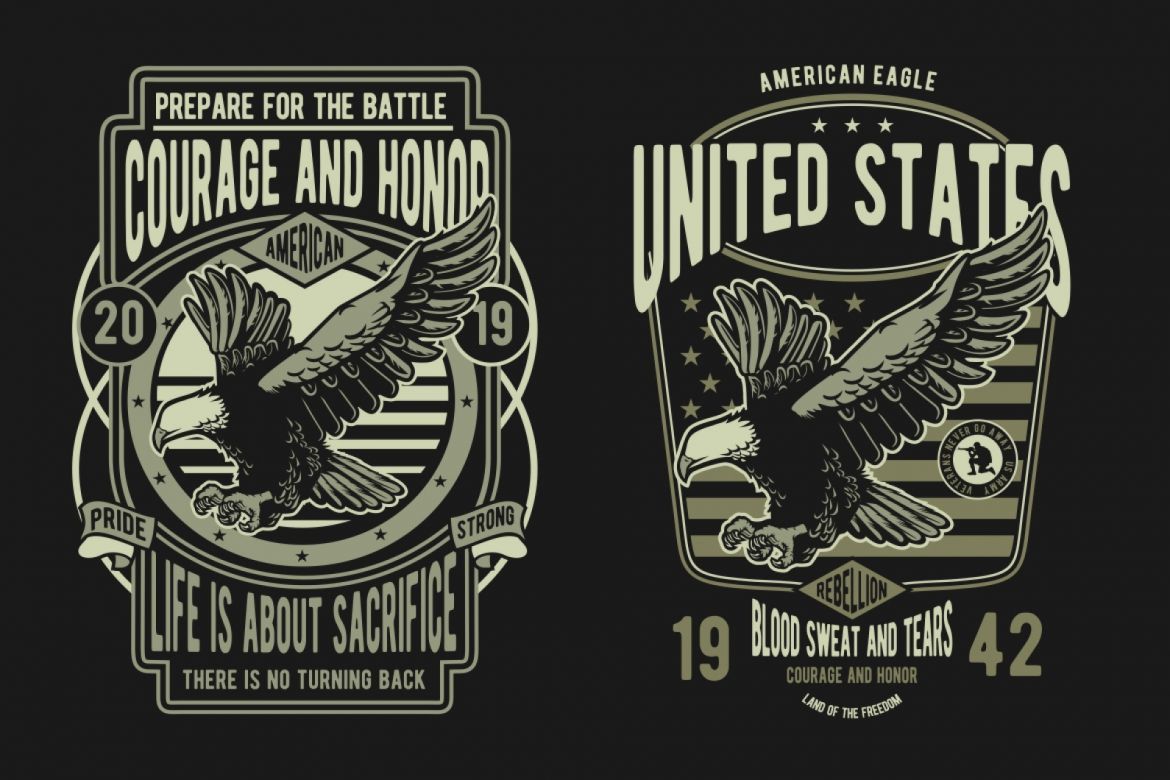 6 Eagle Badge Design Set - view 3
