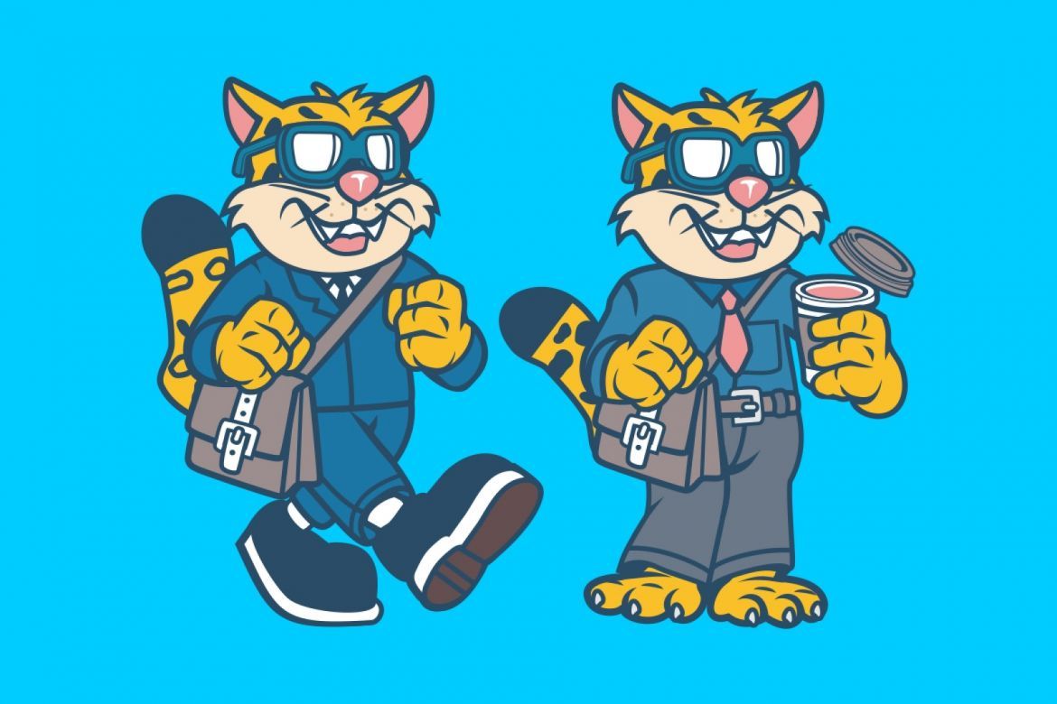 6 Leopard Cartoon Character alternate