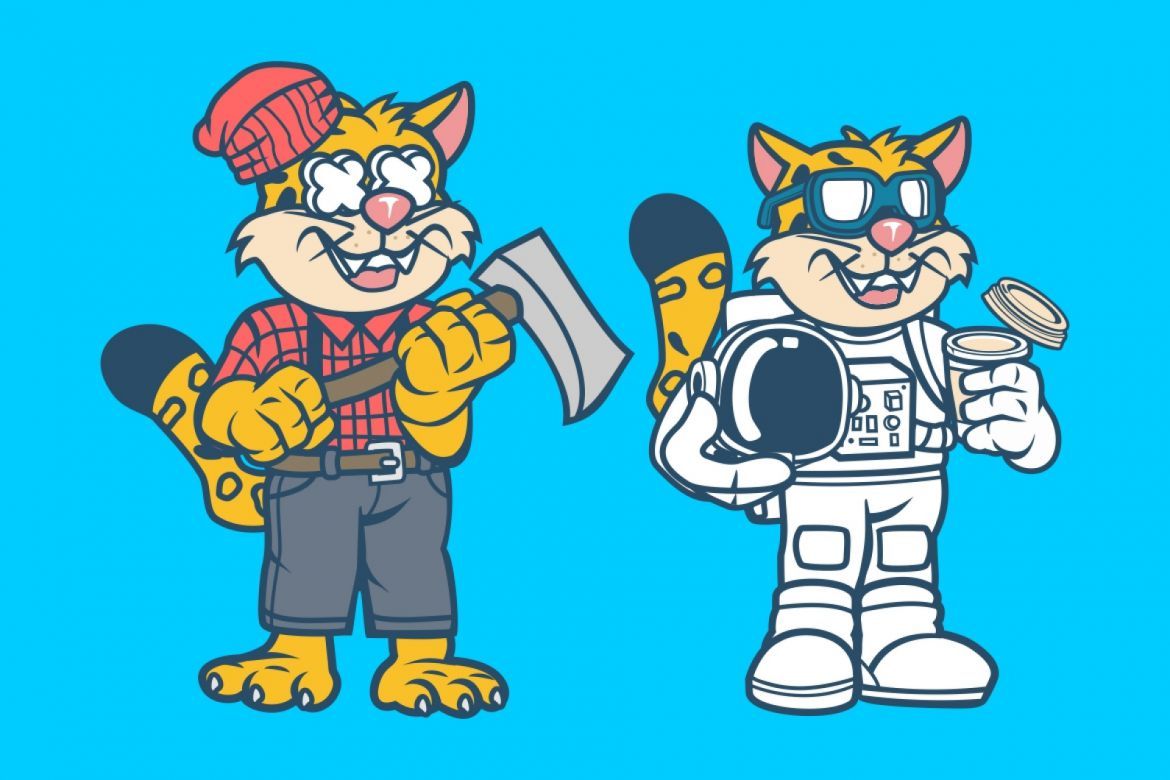 6 Leopard Cartoon Character - view 3