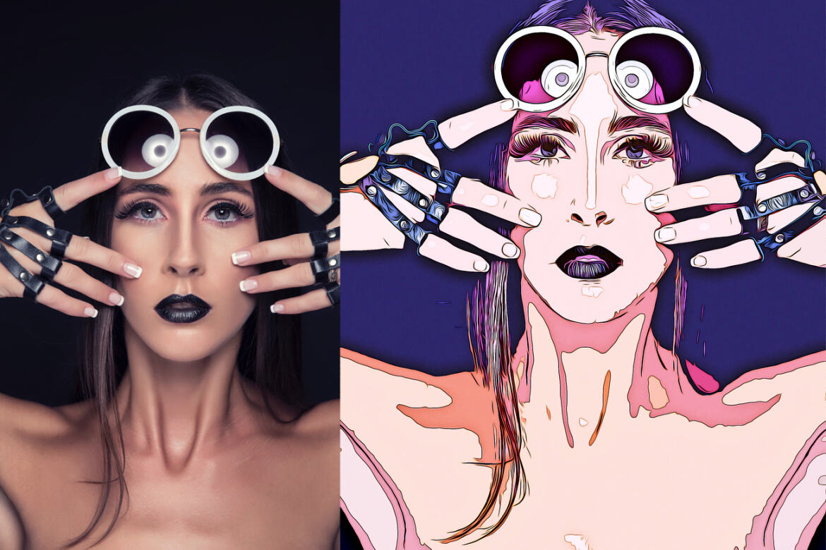 Cartoon Oil FREE Photoshop Action alternate