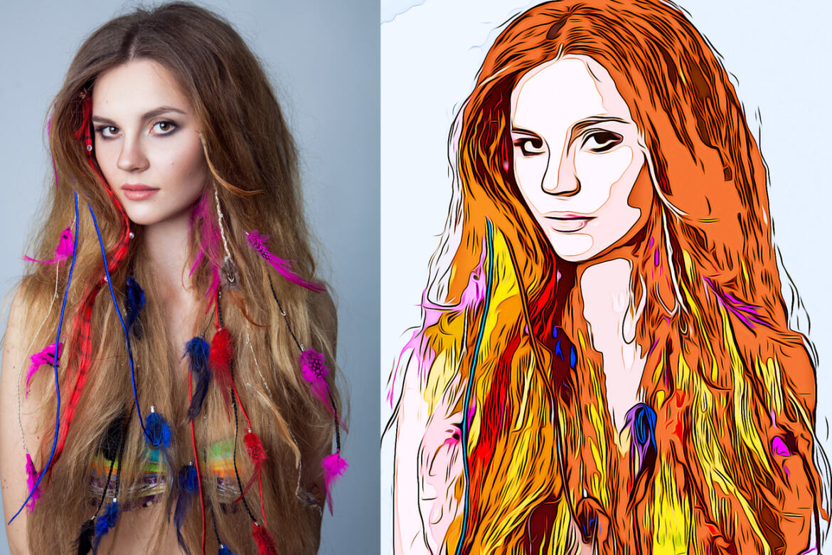 Cartoon Oil FREE Photoshop Action - view 4