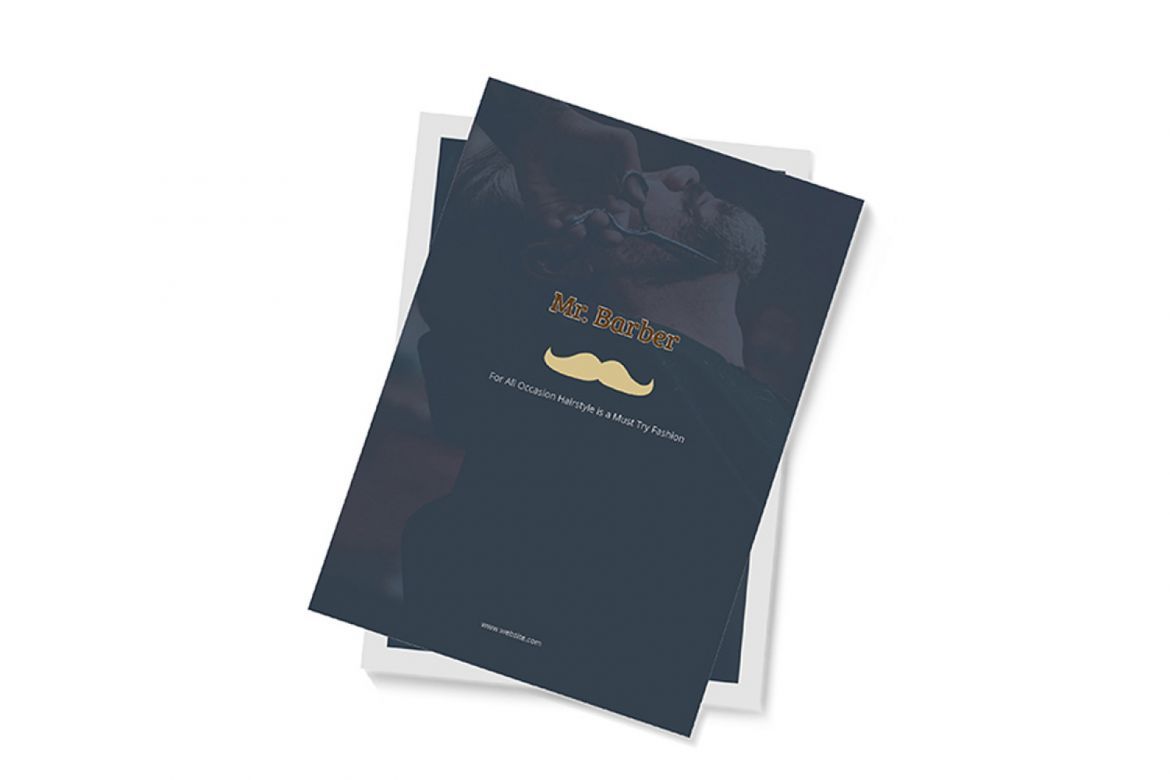 Mr.Barber Barbershop A4 Brochure Template alt
