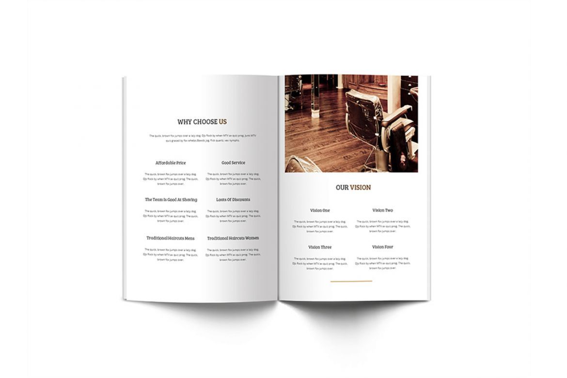 Mr.Barber Barbershop A4 Brochure Template - view 5
