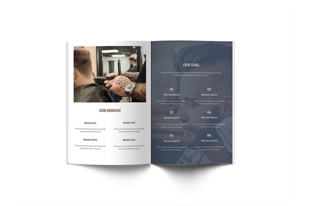Mr.Barber Barbershop A4 Brochure Template - view 6
