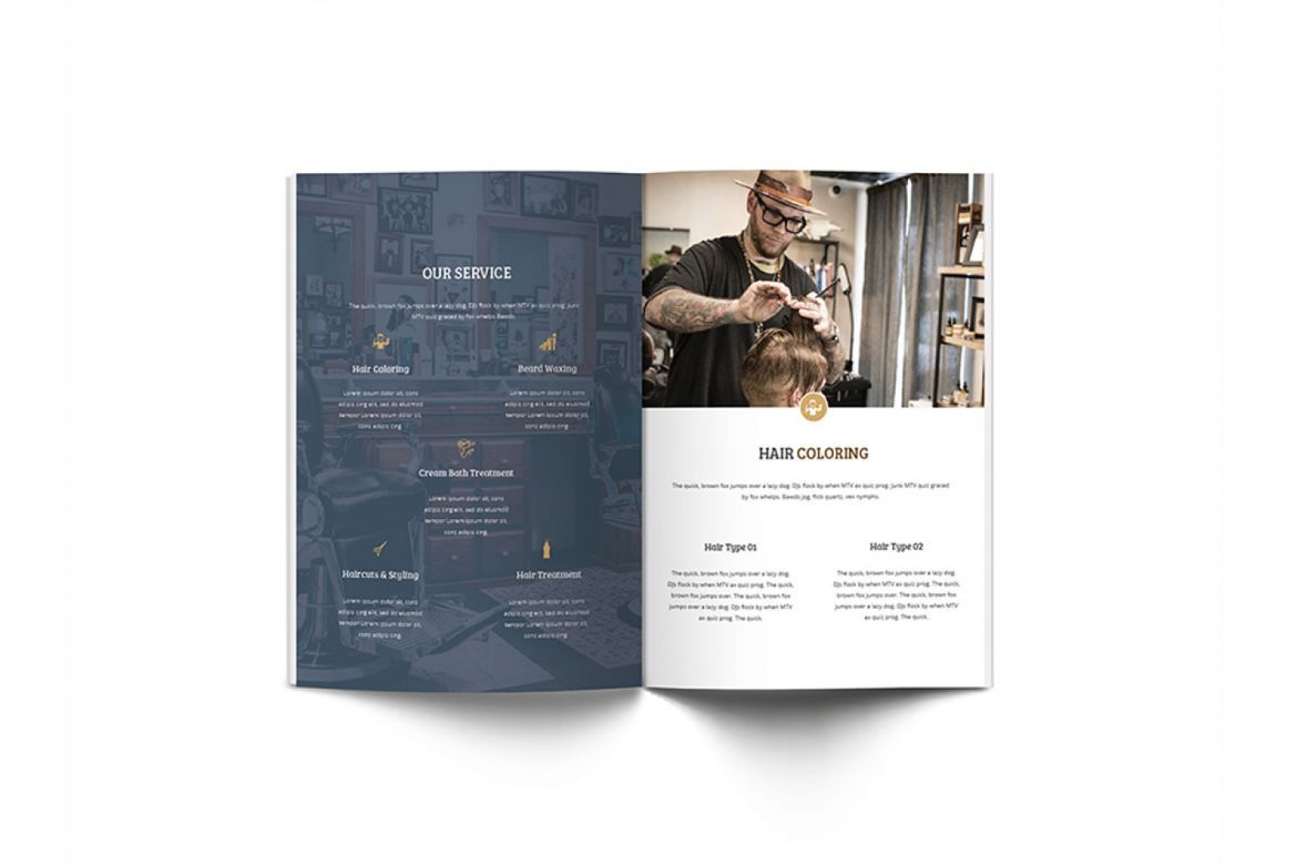 Mr.Barber Barbershop A4 Brochure Template - view 7