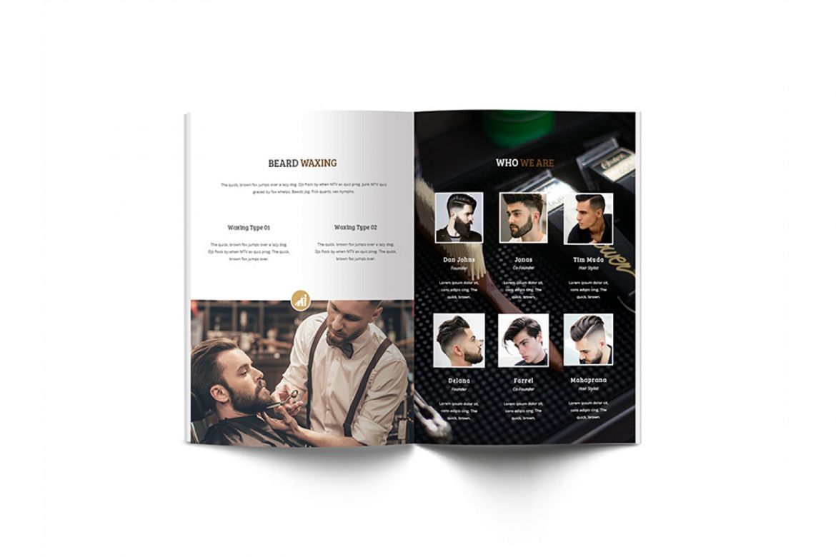 Mr.Barber Barbershop A4 Brochure Template - view 8