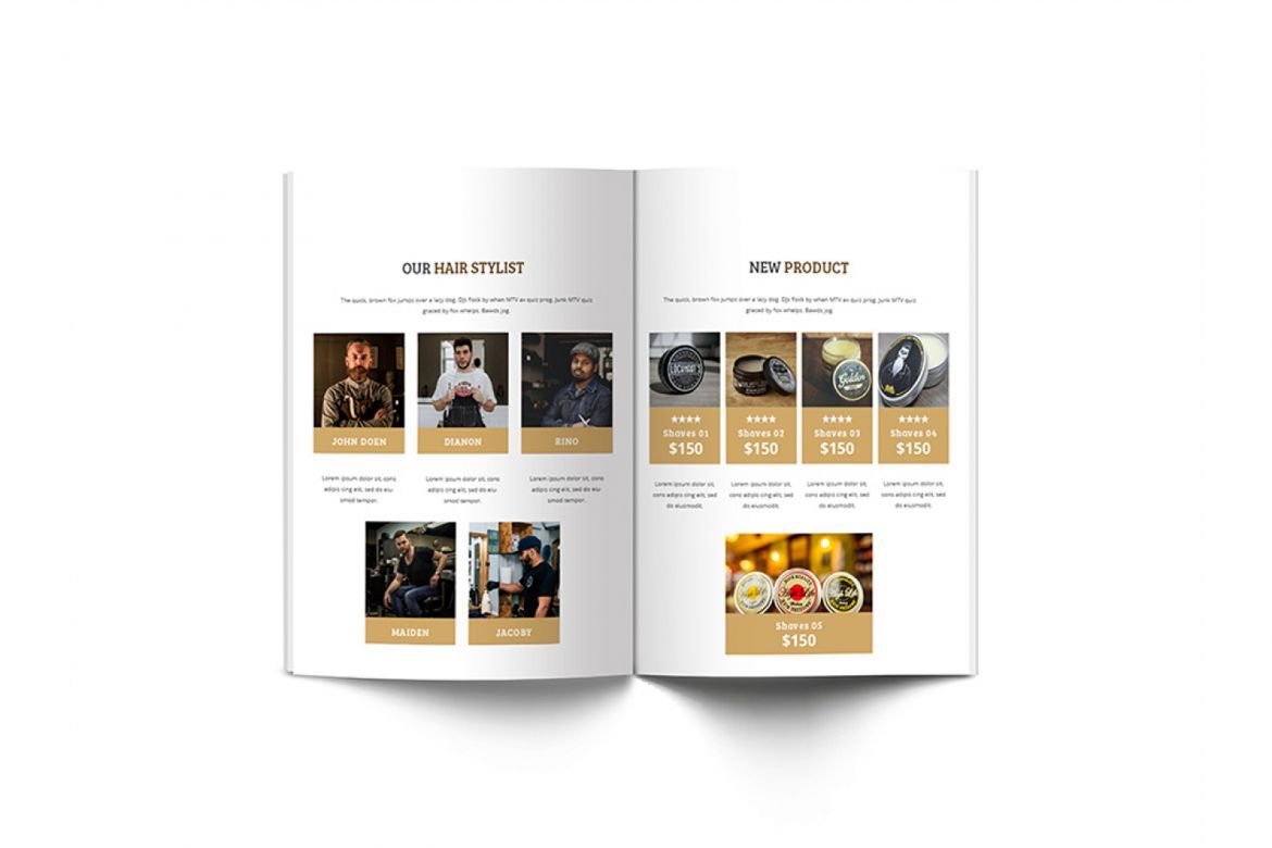 Mr.Barber Barbershop A4 Brochure Template - view 9